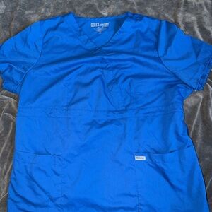 Grey’s Anatomy Classic Women’s Medical Scrub Top Blue 2XL